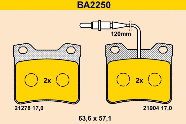 Brake Pad Set, disc brake (BA2250)