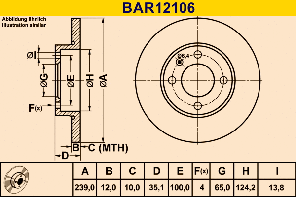 Brake Disc (BAR12106)