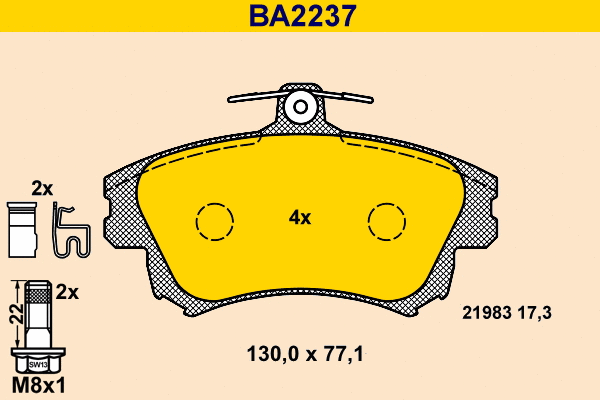 Brake Pad Set, disc brake (BA2237)