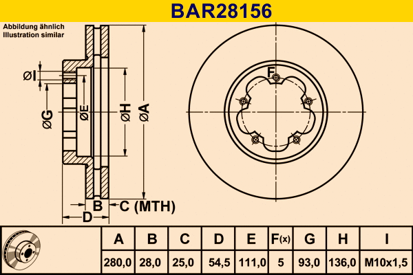 Brake Disc (BAR28156)