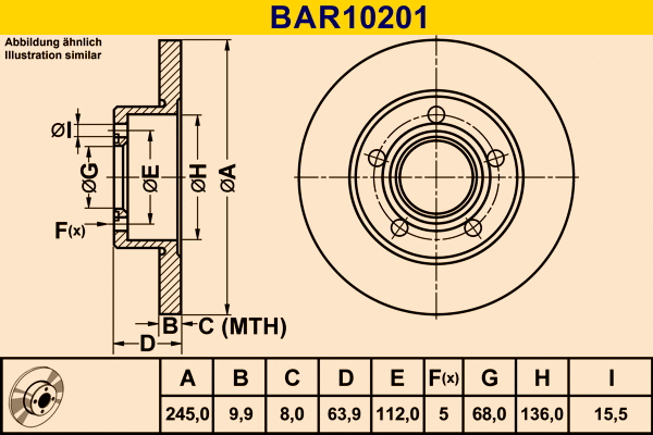 Brake Disc (BAR10201)