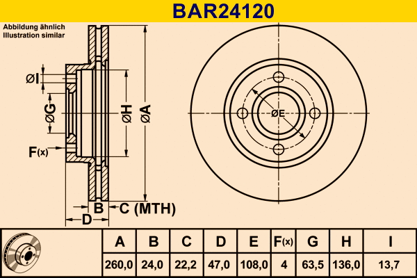Brake Disc (BAR24120)
