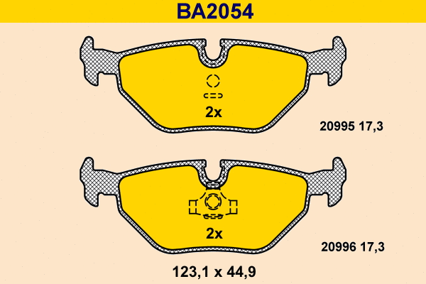 Brake Pad Set, disc brake (BA2054)
