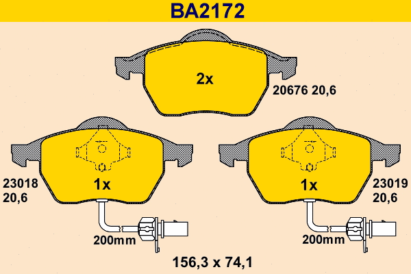 Brake Pad Set, disc brake (BA2172)