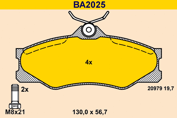 Brake Pad Set, disc brake (BA2025)