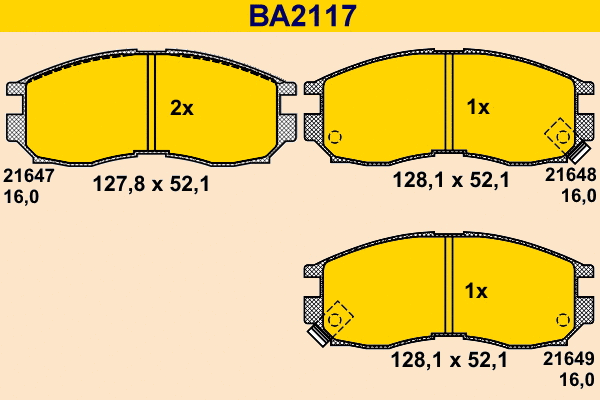 Brake Pad Set, disc brake (BA2117)