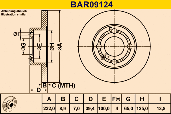 Brake Disc (BAR09124)