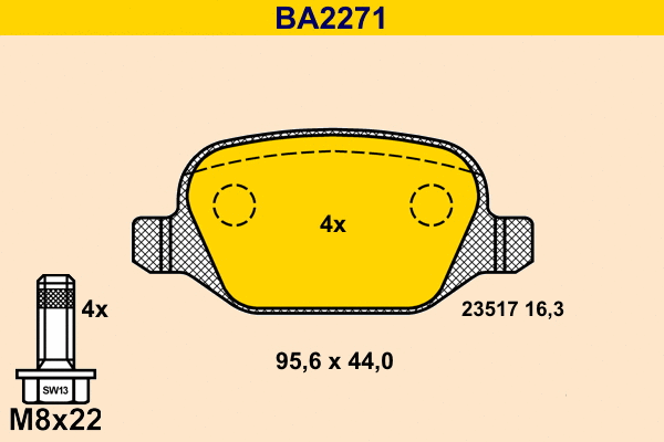 Brake Pad Set, disc brake (BA2271)