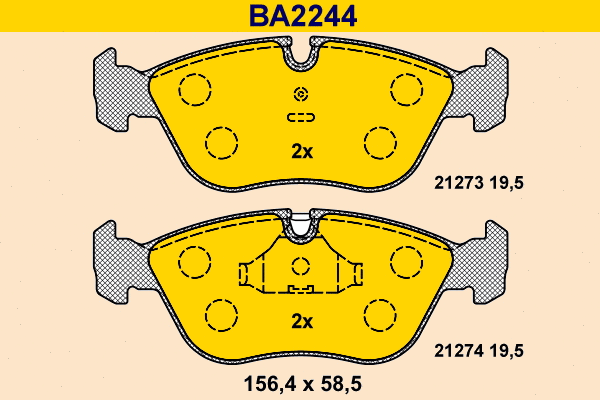 Brake Pad Set, disc brake (BA2244)