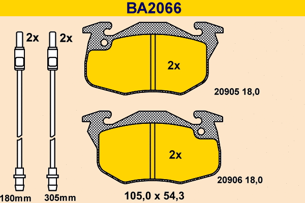 Brake Pad Set, disc brake (BA2066)
