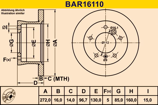 Brake Disc (BAR16110)