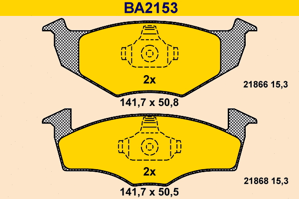 Brake Pad Set, disc brake (BA2153)