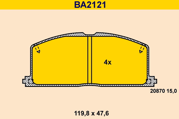 Brake Pad Set, disc brake (BA2121)