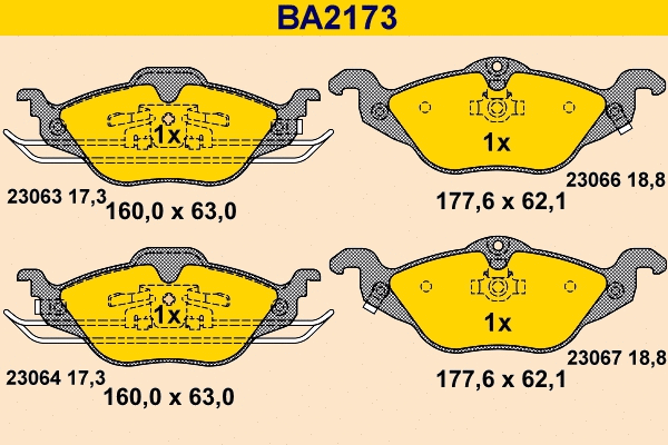 Brake Pad Set, disc brake (BA2173)