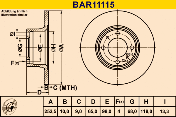 Brake Disc (BAR11115)