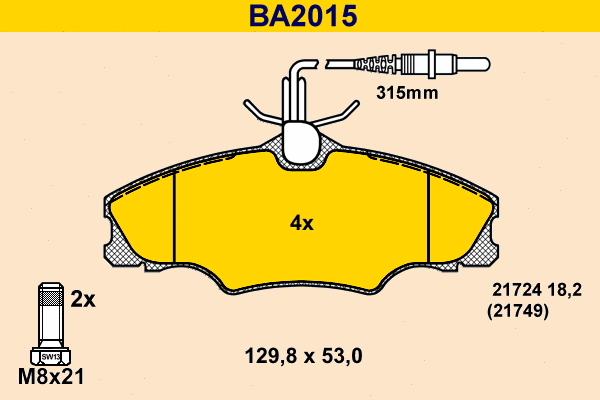 Brake Pad Set, disc brake (BA2015)