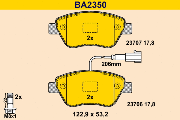 Brake Pad Set, disc brake (BA2350)