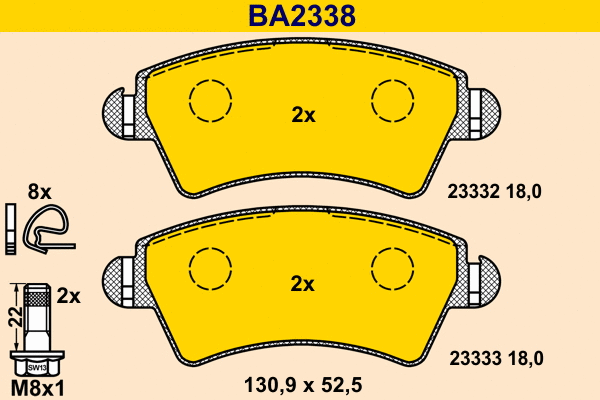 Brake Pad Set, disc brake (BA2338)