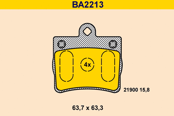 Brake Pad Set, disc brake (BA2213)