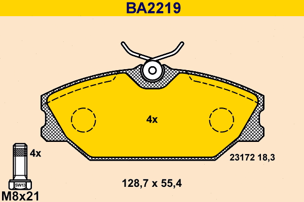 Brake Pad Set, disc brake (BA2219)