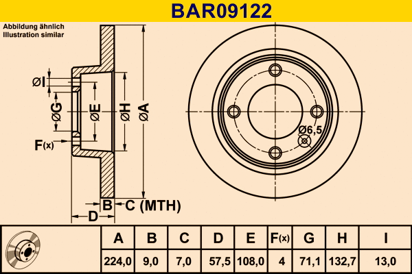 Brake Disc (BAR09122)