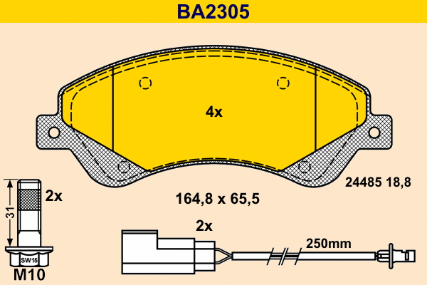 Brake Pad Set, disc brake (BA2305)