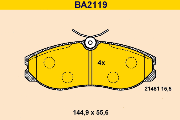 Brake Pad Set, disc brake (BA2119)
