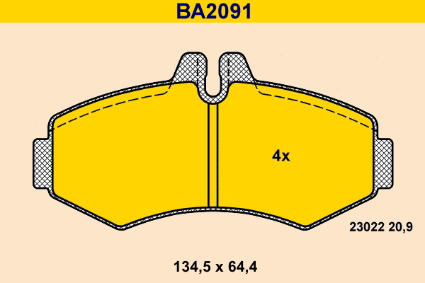 Brake Pad Set, disc brake (BA2091)