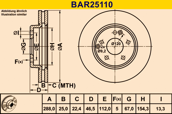 Brake Disc (BAR25110)