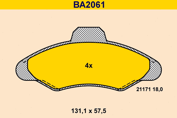Brake Pad Set, disc brake (BA2061)