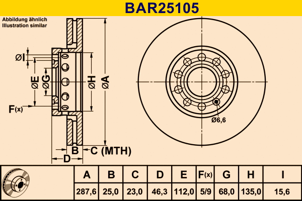 Brake Disc (BAR25105)