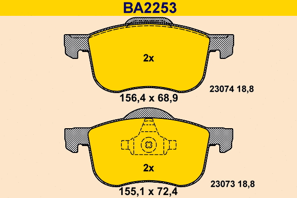 Brake Pad Set, disc brake (BA2253)