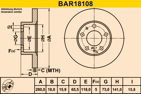 Brake Disc (BAR18108)
