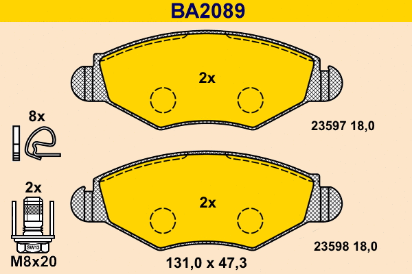 Brake Pad Set, disc brake (BA2089)
