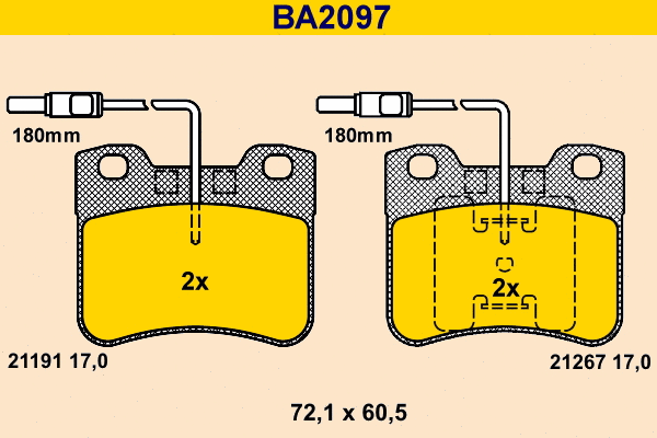 Brake Pad Set, disc brake (BA2097)
