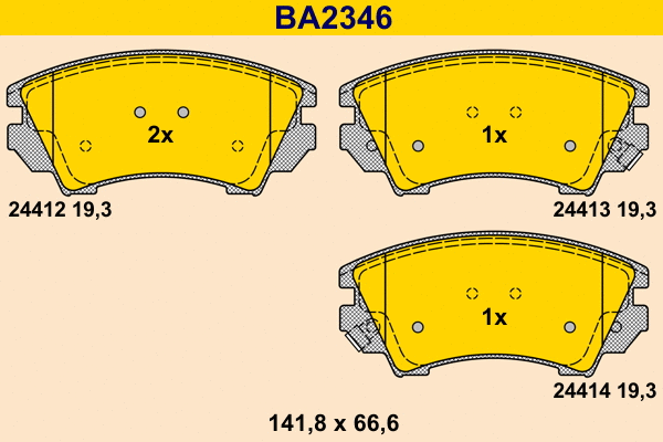 Brake Pad Set, disc brake (BA2346)