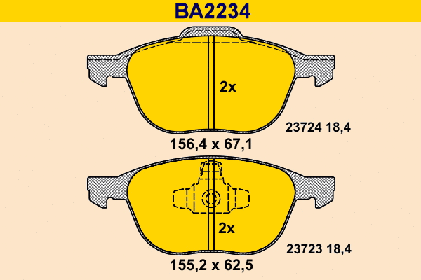 Brake Pad Set, disc brake (BA2234)