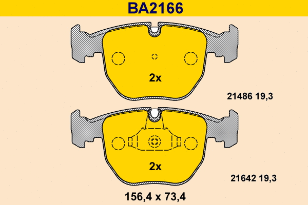 Brake Pad Set, disc brake (BA2166)