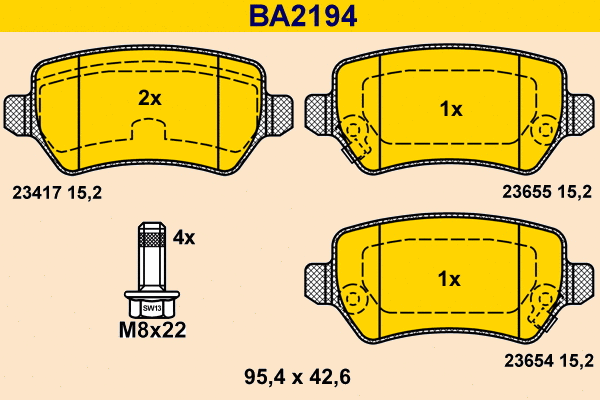 Brake Pad Set, disc brake (BA2194)