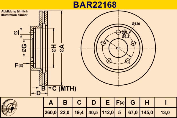 Brake Disc (BAR22168)
