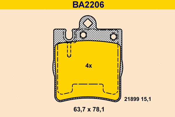 Brake Pad Set, disc brake (BA2206)