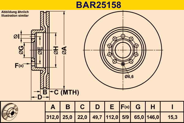Brake Disc (BAR25158)