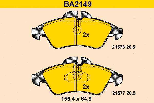 Brake Pad Set, disc brake (BA2149)
