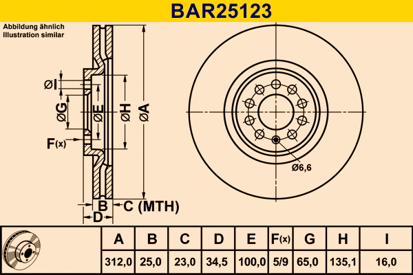 Brake Disc (BAR25123)