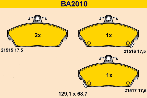 Brake Pad Set, disc brake (BA2010)
