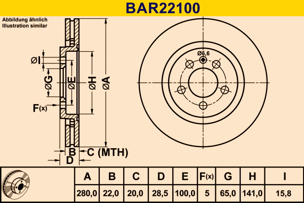 Brake Disc (BAR22100)