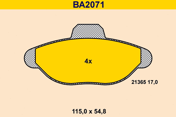 Brake Pad Set, disc brake (BA2071)