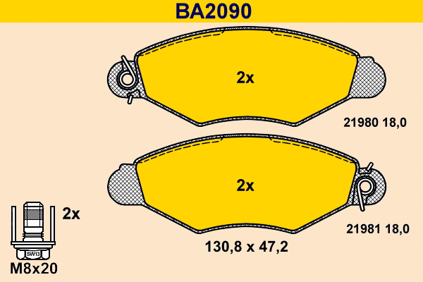 Brake Pad Set, disc brake (BA2090)