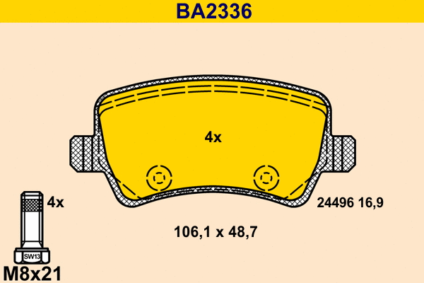 Brake Pad Set, disc brake (BA2336)