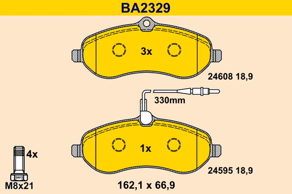 Brake Pad Set, disc brake (BA2329)